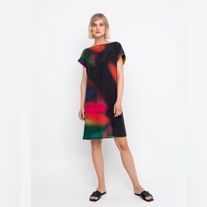 Ozai N Ku Northern Lights Shift Dress XXL Colorful Abstract Dress